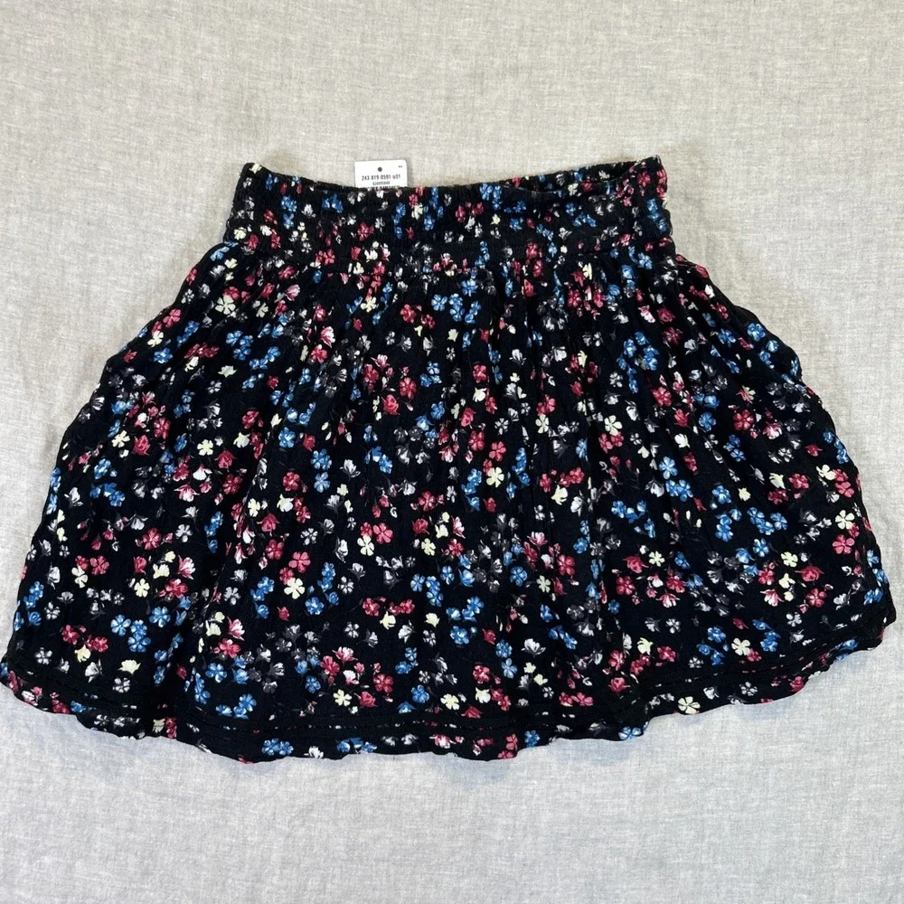 Abercrombie Kids Girls Skirt Floral Black Lined Size 13/14